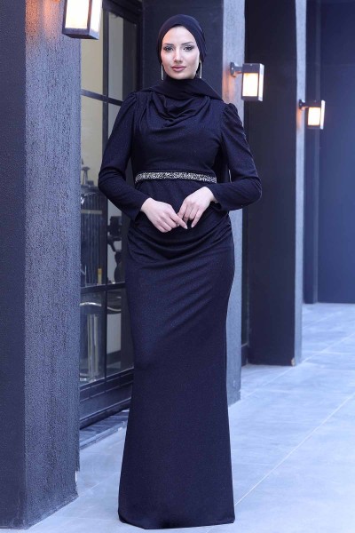 Dilara Tesettür Abiye - Siyah